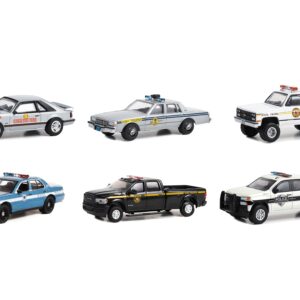 “Hot Pursuit” Set of 6 Police Cars Series 44 1/64 Diecast Model Cars by Greenlight