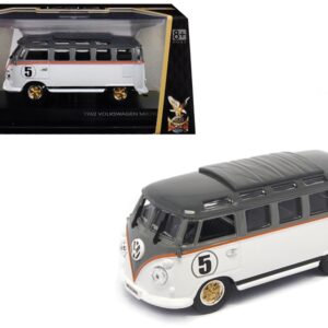 1962 Volkswagen Microbus #5 Van Bus White 1/43 Diecast Model by Road Signature