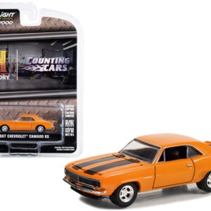 1967 Chevrolet Camaro RS Orange with Black Stripes “Counting Cars” (2012-Current) TV Series “Hollywood Series” Release 37 1/64 Diecast Model Car by Greenlight