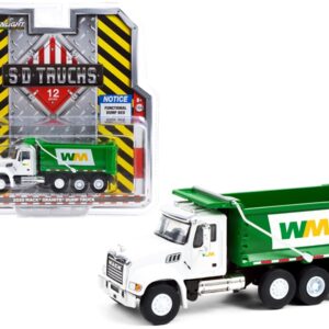 2020 Mack Granite Dump Truck White and Green “Waste Management” “S.D. Trucks” Series 12 1/64 Diecast Model by Greenlight