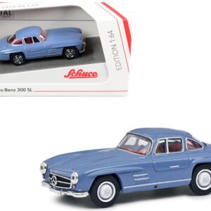 Mercedes Benz 300 SL Blue with Red Interior 1/64 Diecast Model Car by Schuco