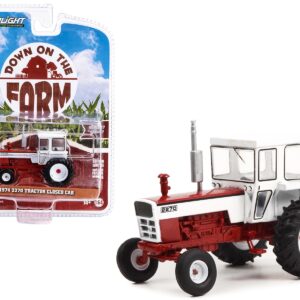 1974 2270 Tractor Closed Cab Red and White “Down on the Farm” Series 7 1/64 Diecast Model by Greenlight