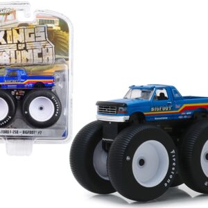 1996 Ford F-250 Monster Truck “Bigfoot #7” Metallic Blue with Stripes “Kings of Crunch” Series 5 1/64 Diecast Model Car by Greenlight