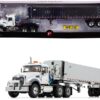 Mack Granite MP Tandem-Axle Day Cab with East Genesis End Dump Trailer White and Chrome 1/50 Diecast Model by First Gear