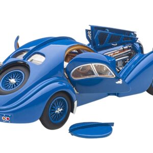 1938 Bugatti Type 57SC Atlantic with Metal Wire-Spoke Wheels Blue 1/43 Diecast Model Car by Autoart