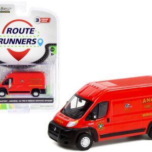 2018 Ram ProMaster 2500 Cargo High Roof Van Red “Anaheim Fire & Rescue Services Division” (California) “Route Runners” Series 3 1/64 Diecast Model by Greenlight