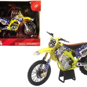 Suzuki RMZ450 Nitro Circus #199 Travis Pastrana Yellow/Blue 1/12 Diecast Motorcycle Model by New Ray