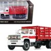 GMC 6500 Stake Truck White and Red 1/64 Diecast Model by DCP/First Gear