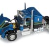 Kenworth W900A with Sleeper and 40′ Vintage Trailer “John Wayne: Comic Edition” Blue with Black Stripes 1/64 Diecast Model by DCP/First Gear