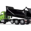 Kenworth T880 Day Cab with Rogue Transfer Dump Body Truck Lime Green and Black 1/64 Diecast Model by DCP/First Gear