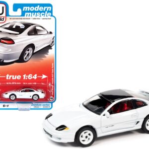 1992 Dodge Stealth R/T Twin Turbo White with Black Top and Red Interior “Modern Muscle” Limited Edition to 12040 pieces Worldwide 1/64 Diecast Model Car by Auto World