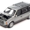 1985 Plymouth Voyager Minivan Radiant Silver Metallic with Roofrack “Mighty Minivans” Limited Edition 1/64 Diecast Model Car by Auto World