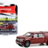 2022 Chevrolet Silverado LTD High Country Pickup Truck with Camper Shell Cherry Red Metallic “Showroom Floor” Series 2 1/64 Diecast Model Car by Greenlight