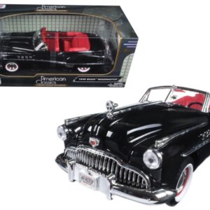 1949 Buick Roadmaster Black with Red Interior 1/18 Diecast Model Car by Motormax