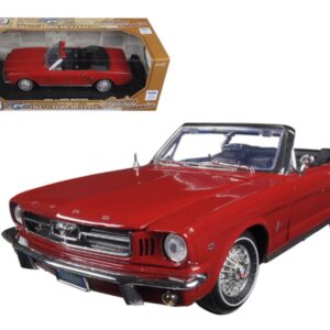 1964 1/2 Ford Mustang Convertible Red “Timeless Classics” Series 1/18 Diecast Model Car by Motormax