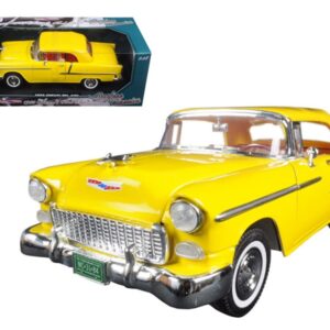 1955 Chevrolet Bel Air Convertible Soft Top Yellow “Timeless Classics” 1/18 Diecast Model Car by Motormax