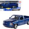 1992 Chevrolet 454 SS Pickup Truck Blue Metallic 1/24 Diecast Model Car by Motormax