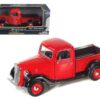 1937 Ford Pickup Truck Red and Black 1/24 Diecast Model Car by Motormax