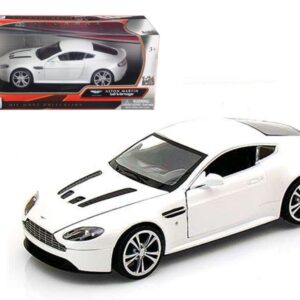 Aston Martin V12 Vantage Pearl White 1/24 Diecast Car Model by Motormax