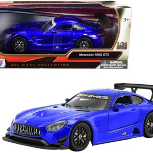 Mercedes AMG GT3 Bright Blue 1/24 Diecast Model Car by Motormax