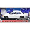 2001 Ford Crown Victoria Police Car Unmarked White “Custom Builder’s Kit” Series 1/18 Diecast Model Car by Motormax