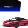 Mclaren 720S Memphis Red Metallic with Black Top and Carbon Accents 1/18 Model Car by Autoart