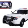 2015 Ford Police Interceptor Utility Unmarked White 1/24 Diecast Model Car by Motormax