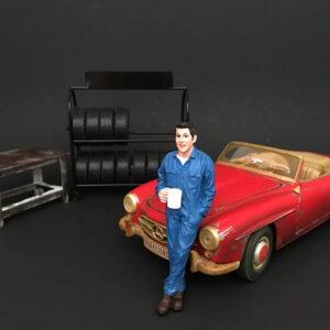 Mechanic Larry Taking Break Figure For 1:18 Scale Models by American Diorama