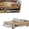 1958 Chevrolet Impala Convertible Lowrider Light Brown with Cream Interior “Get Low” Series 1/24 Diecast Model Car by Motormax