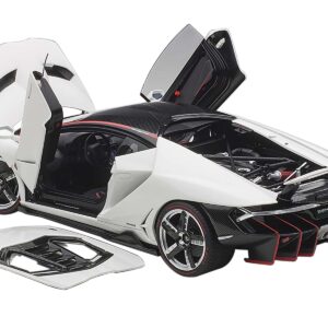 Lamborghini Centenario Bianci Isis / Solid White with Carbon Top 1/18 Model Car by Autoart