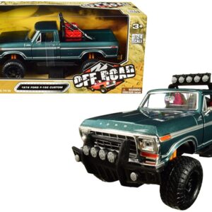 1979 Ford F-150 Custom Off-Road Pickup Truck Green Metallic 1/24 Diecast Model Car by Motormax