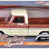 1969 Ford F-100 Pickup Truck Brown Metallic and Cream “Timeless Legends” 1/24 Diecast Model Car by Motormax