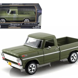 1969 Ford F-100 Pickup Truck Green 1/24 Diecast Model Car by Motormax