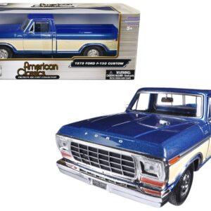 1979 Ford F-150 Pickup Truck 2 Tone Blue/Cream 1/24 Diecast Model Car by Motormax