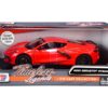 2020 Chevrolet Corvette C8 Stingray Red with Silver Racing Stripes “Timeless Legends” 1/24 Diecast Model Car by Motormax