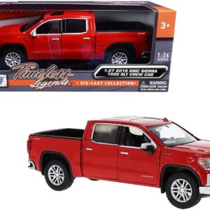 2019 GMC Sierra 1500 SLT Crew Cab Pickup Truck Red 1/24-1/27 Diecast Model Car by Motormax