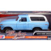 1978 Ford Bronco Custom Light Blue and White “Timeless Legends” Series 1/24 Diecast Model Car by Motormax