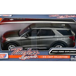 2022 Ford Explorer XLT Gray Metallic “Timeless Legends” Series 1/24 Diecast Model Car by Motormax