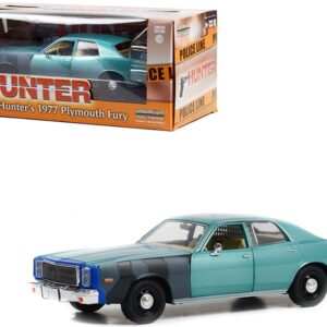 1977 Plymouth Fury Unrestored Turquoise Metallic (Sergeant Rick Hunter’s) “Hunter” (1984-1991) TV Series “Hollywood Series” 1/24 Diecast Model Car by Greenlight