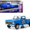 1967 Ford F-100 with Bed Cover “Chevron Full Service” Blue with White Top Running on Empty Series 1/24 Diecast Model Car by Greenlight