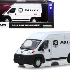 2018 RAM ProMaster 2500 Cargo High Roof Van White “Police Transport Vehicle” 1/43 Diecast Model Car by Greenlight