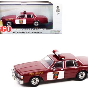 1987 Chevrolet Caprice Burgundy with Burgundy Interior “Minnesota State Trooper” “Fargo” (1996) Movie 1/43 Diecast Model Car by Greenlight