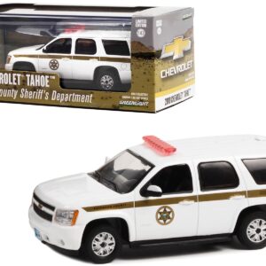 2010 Chevrolet Tahoe White with Gold Stripes “Absaroka County Sheriff’s Department” 1/43 Diecast Model Car by Greenlight