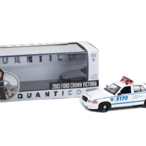 2003 Ford Crown Victoria Police Interceptor NYPD (New York City Police Dept) White “Quantico” (2015-2018) TV Series 1/43 Diecast Model Car by Greenlight