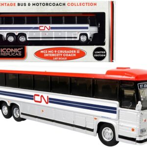 1980 MCI MC-9 Crusader II Intercity Coach Bus “St. John’s” “CN Canadian National” “Vintage Bus & Motorcoach Collection” 1/87 (HO) Diecast Model by Iconic Replicas