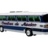 Dina 323-G2 Olimpico Coach Bus “Omnibus de Mexico” White and Silver with Dark Blue Stripes Limited Edition to 504 pieces Worldwide “The Bus and Motorcoach Collection” 1/87 (HO) Diecast Model by Iconic Replicas