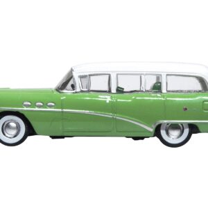 1954 Buick Century Estate Wagon Willow Green and White 1/87 (HO) Scale Diecast Model Car by Oxford Diecast