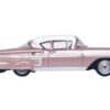 1958 Chevrolet Impala Sport Cay Coral Pink Metallic with White Top 1/87 (HO) Scale Diecast Model Car by Oxford Diecast