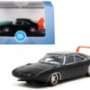 1969 Dodge Charger Daytona Black with Orange Stripe 1/87 (HO) Scale Diecast Model Car by Oxford Diecast