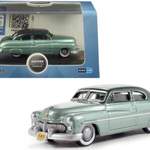 1949 Mercury Coupe Metallic Green with Dark Green Top 1/87 (HO) Scale Diecast Model Car by Oxford Diecast